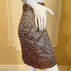 Worthington Skirt Gold Pencil Metallic Shimmer Career Professional Dots SIZE 4